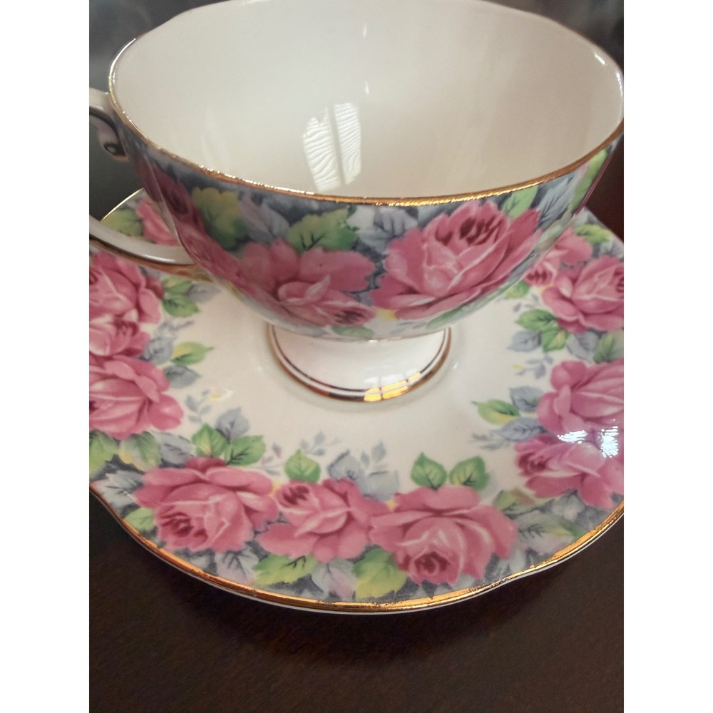 Royal Standard Rose of Sharon Teacup and Saucer Set Fine Bone China England